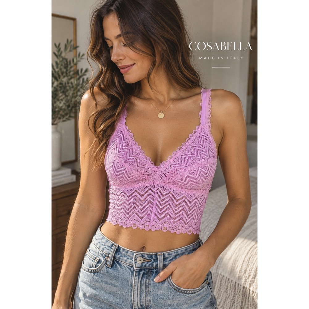 Cosabella Ashanti Curvy Cropped Cam Lilac Lace Made Italy M